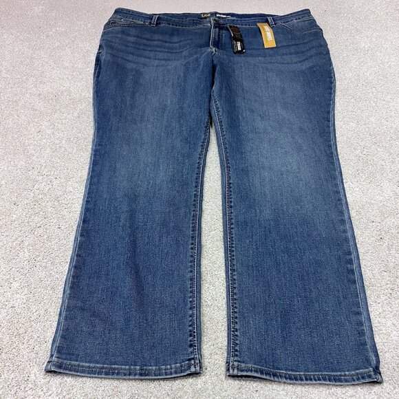Lee Jeans Straight Leg Blue Pockets Women’s Size 24W NWT - Picture 1 of 12
